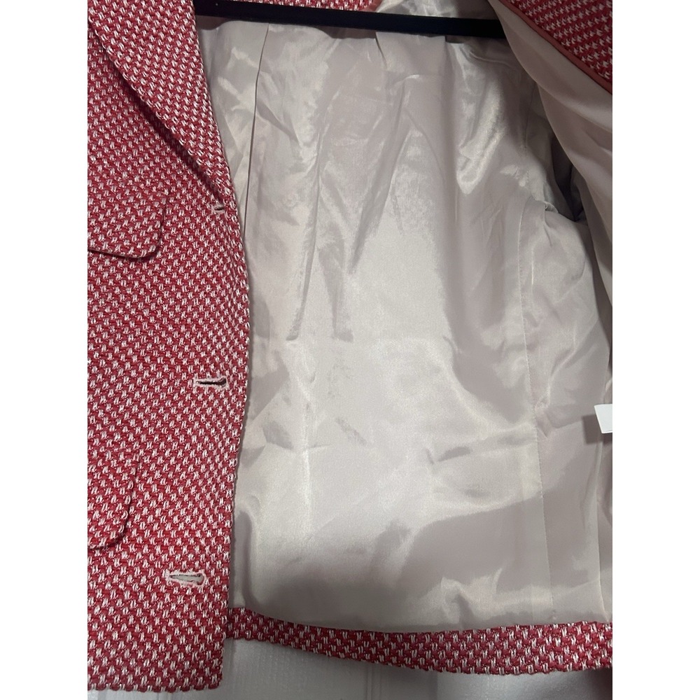 J.Crew Isabelle Lady Jacket 6 Red Italian Tweed Wool Blend Gold Button NWOT - Picture 8 of 8